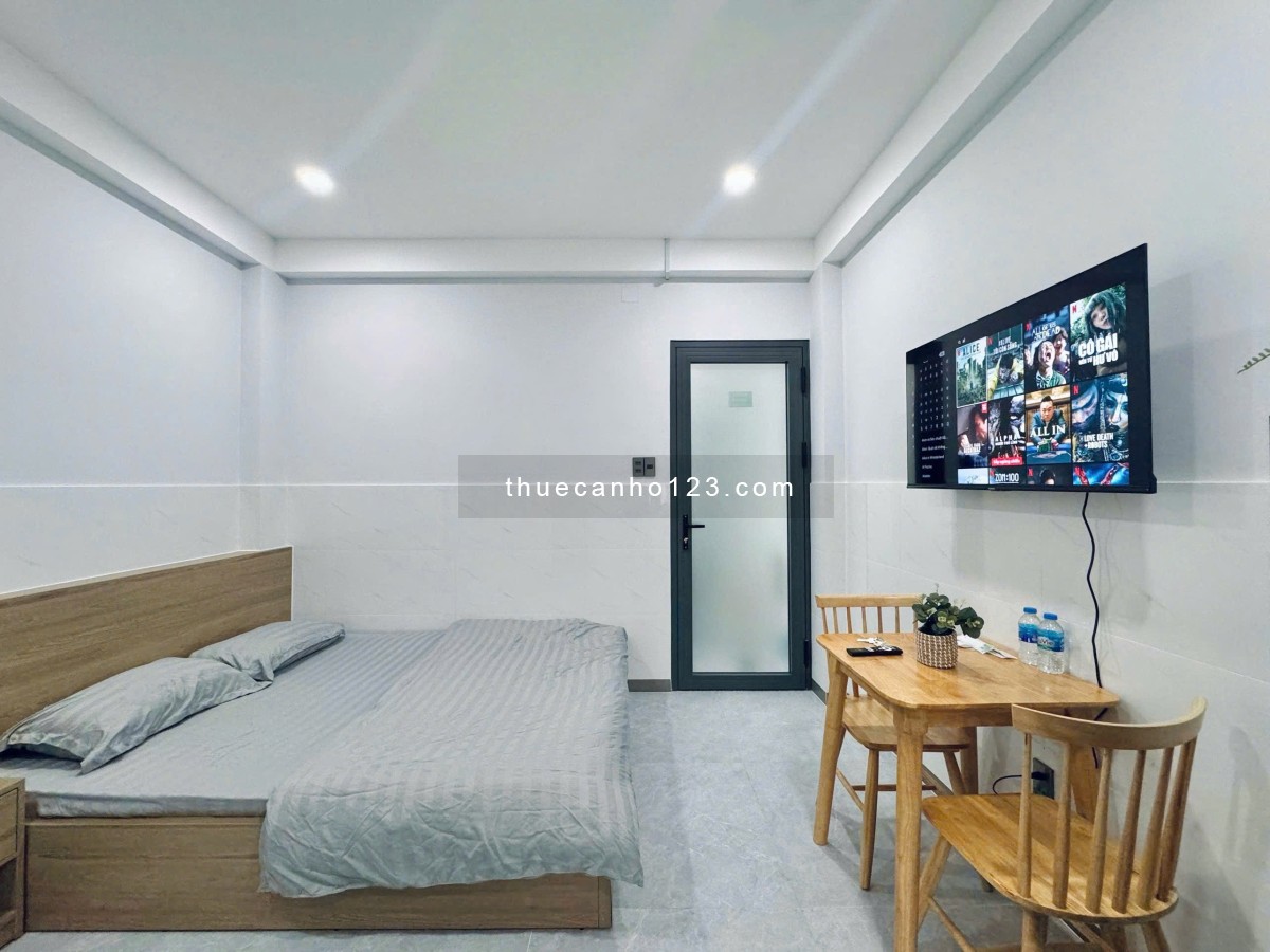 Cho thuê căn hộ full NT - ngay Nguyễn Gia Trí, cách 500m đến GTVT, Ngoại Thương, Hutech - Hồng Bàng