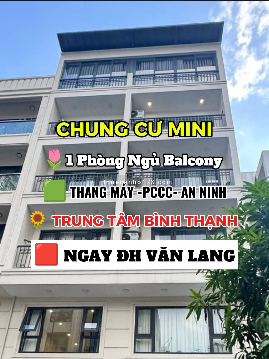 Căn Hộ 1 Phòng Ngủ Full Nội Thất, Thang Máy, Giặt Riêng. Ngay Ngã Tư Hàng Xanh và Đại Học Văn Lang