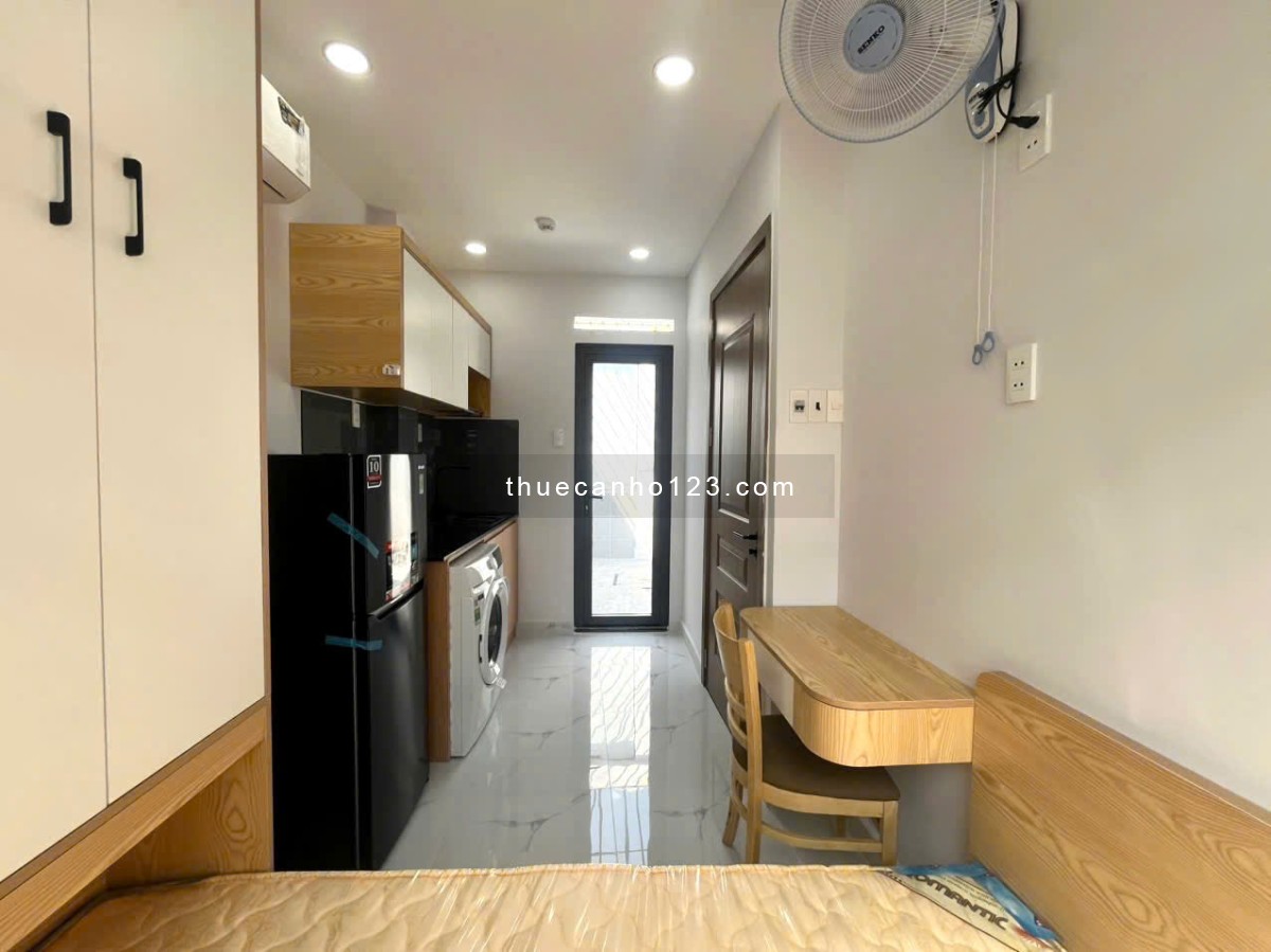 Phòng sinh viên Văn Lang, Bình Thạnh - Studio máy giặt riêng, thang máy, full nội thất như hình