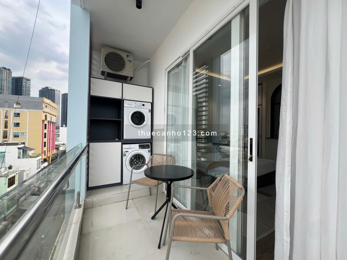 Cho thuê căn hộ - 1PN Full nội thất - 30m2- BAN CÔNG - Thang máy - Giặt riêng - Ngay cầu Thị Nghè Q1