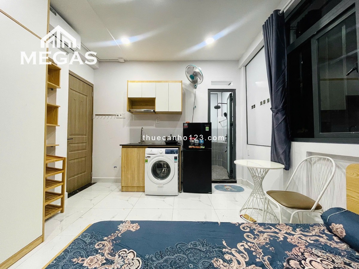 Phòng sinh viên Văn Lang, Bình Thạnh - Studio máy giặt riêng, thang máy, full nội thất như hình