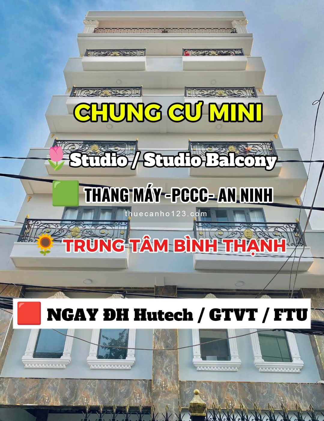 Căn Hộ Full Nội Thất, Ban Công Thoáng Mát, Thang Máy. Ngay Hutech, FTU, GTVT,...