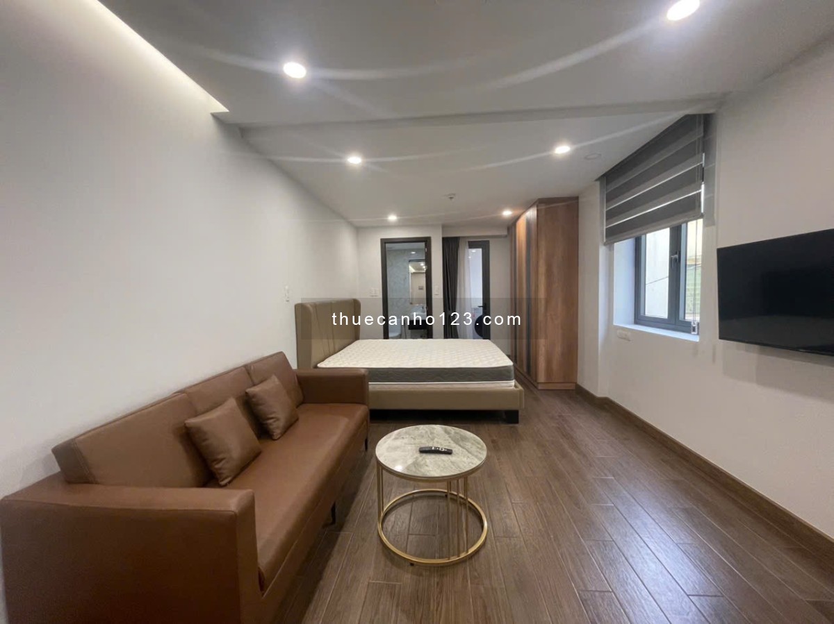 Căn Hộ New 100%, Dạng 1pn ban công, full nội thất, máy giặt riêng, bếp hút mùi, Q1 qua 5p