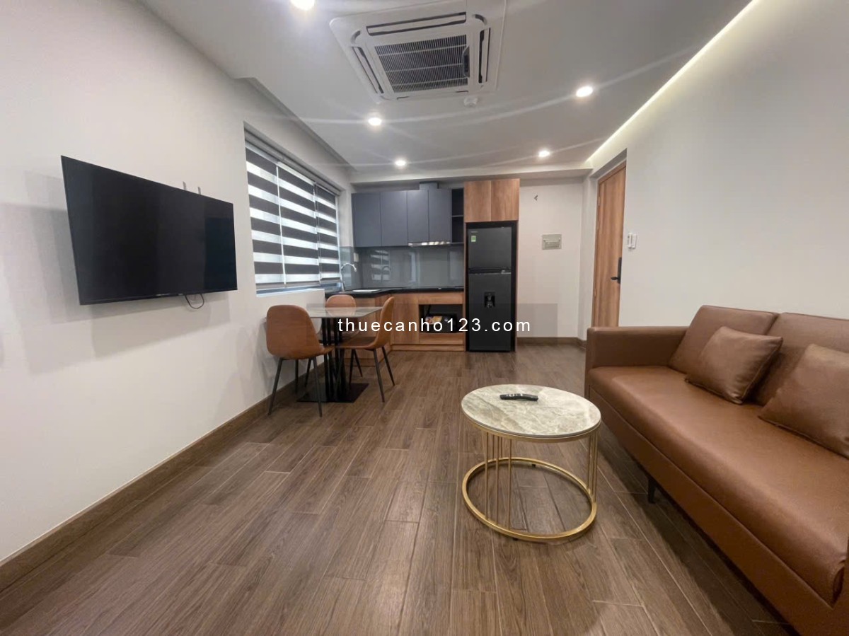 Căn Hộ New 100%, Dạng 1pn ban công, full nội thất, máy giặt riêng, bếp hút mùi, Q1 qua 5p