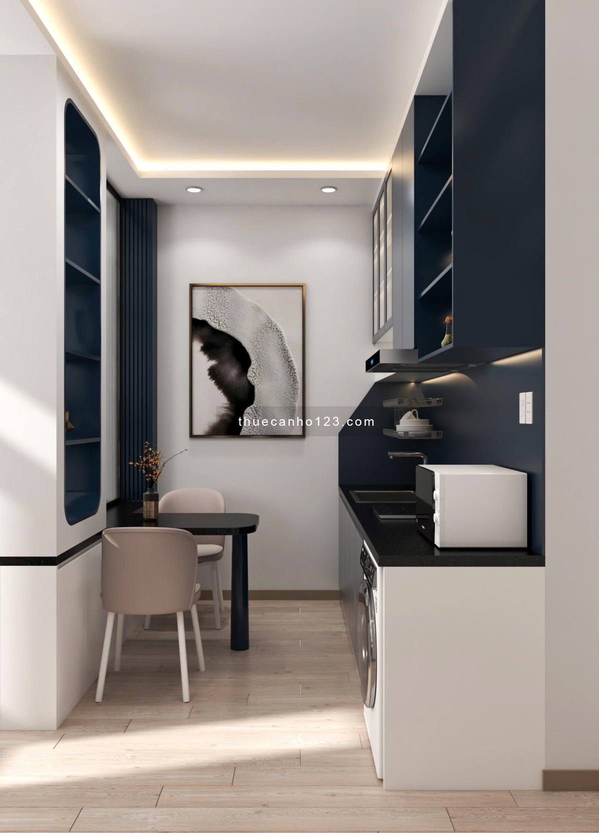 Căn hộ 1 PN new 100%, Full nội thất, máy giặt riêng, Khu dân trí cao, đc nuôi pet, gần Q1,3,Landmark