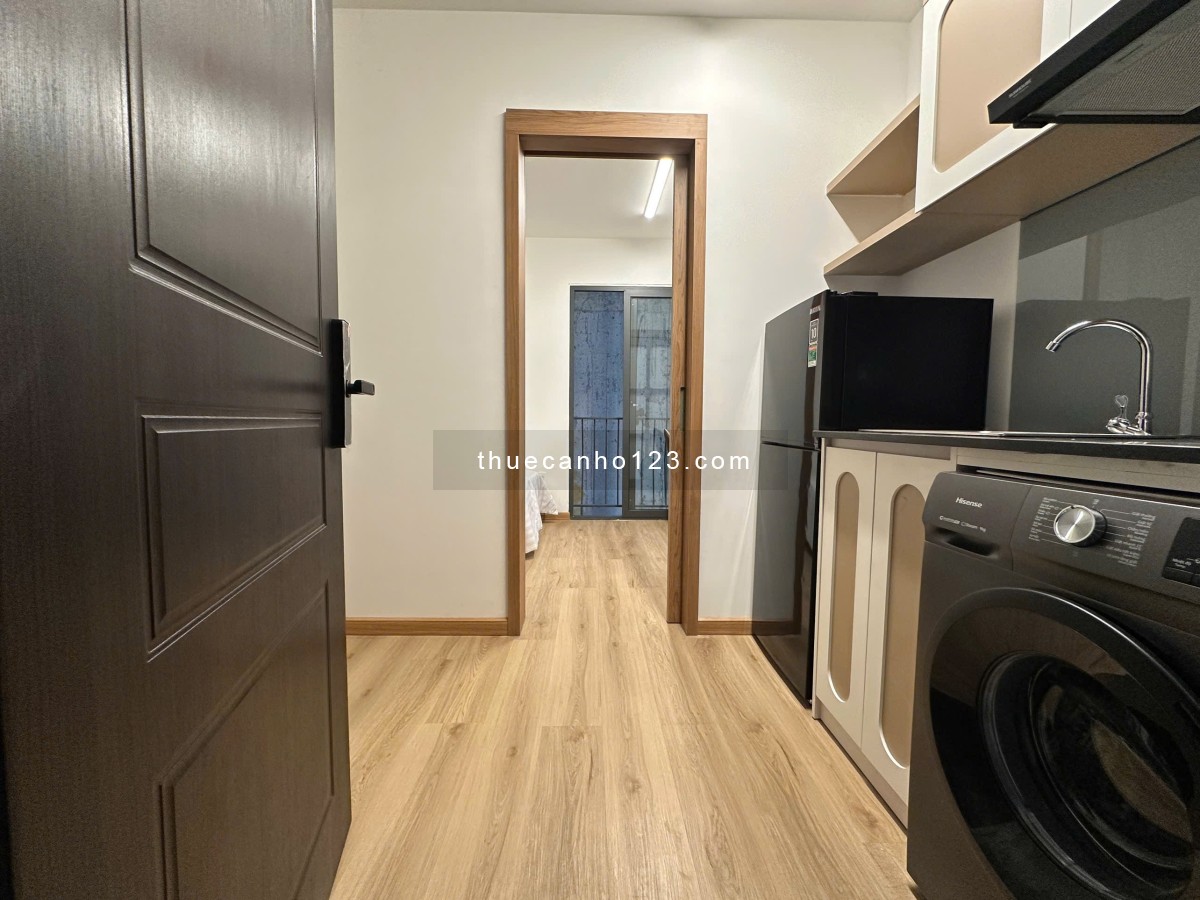 Căn Hộ Studio 1Pn ban công, Full nội thất máy giặt riêng, thiết kế thông minh, thang máy, bảo vệ 24