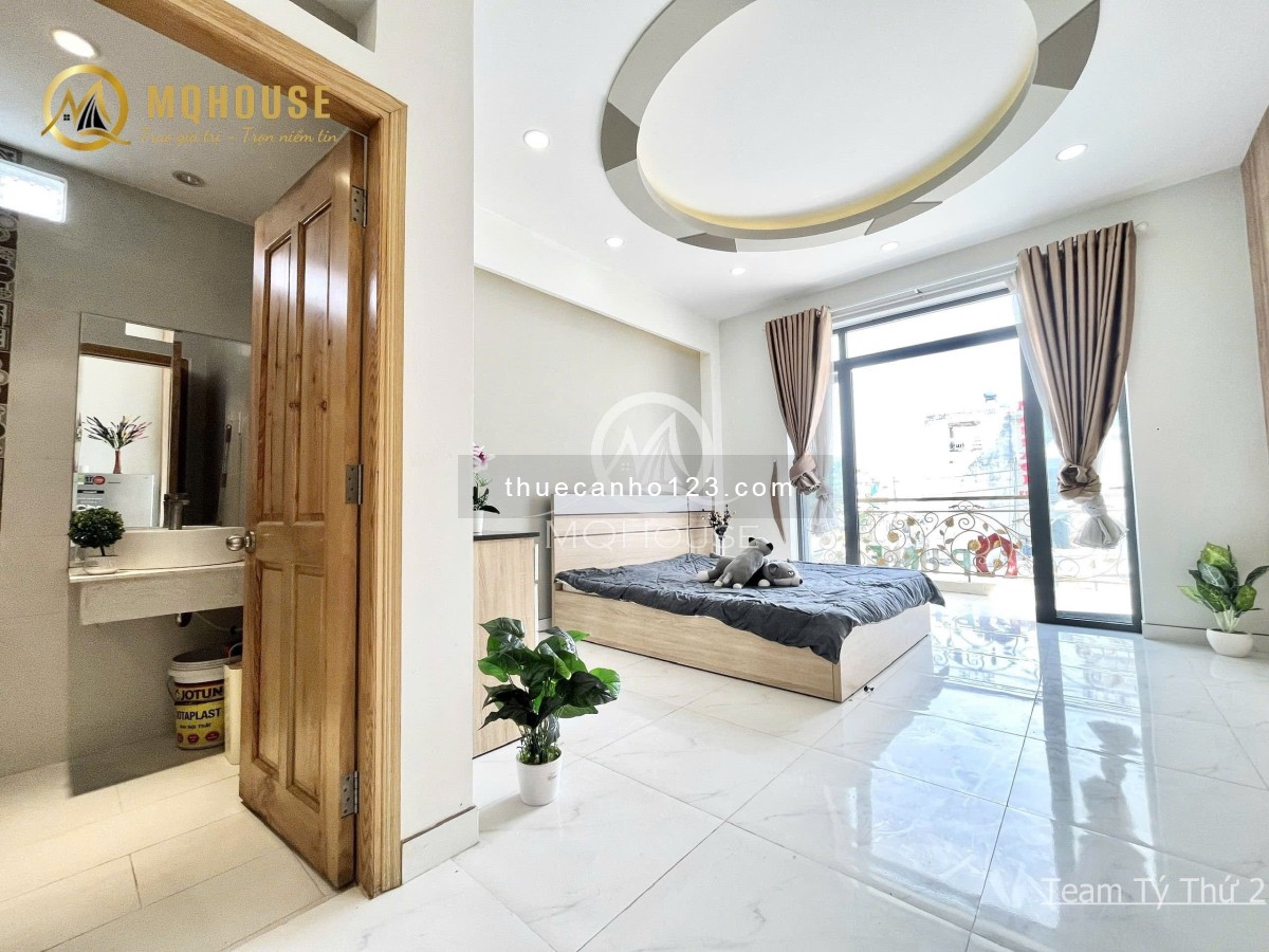 Căn hộ 1Pn ban công rộng thoáng mát, Full nội thất, Gần Q1,3,PN