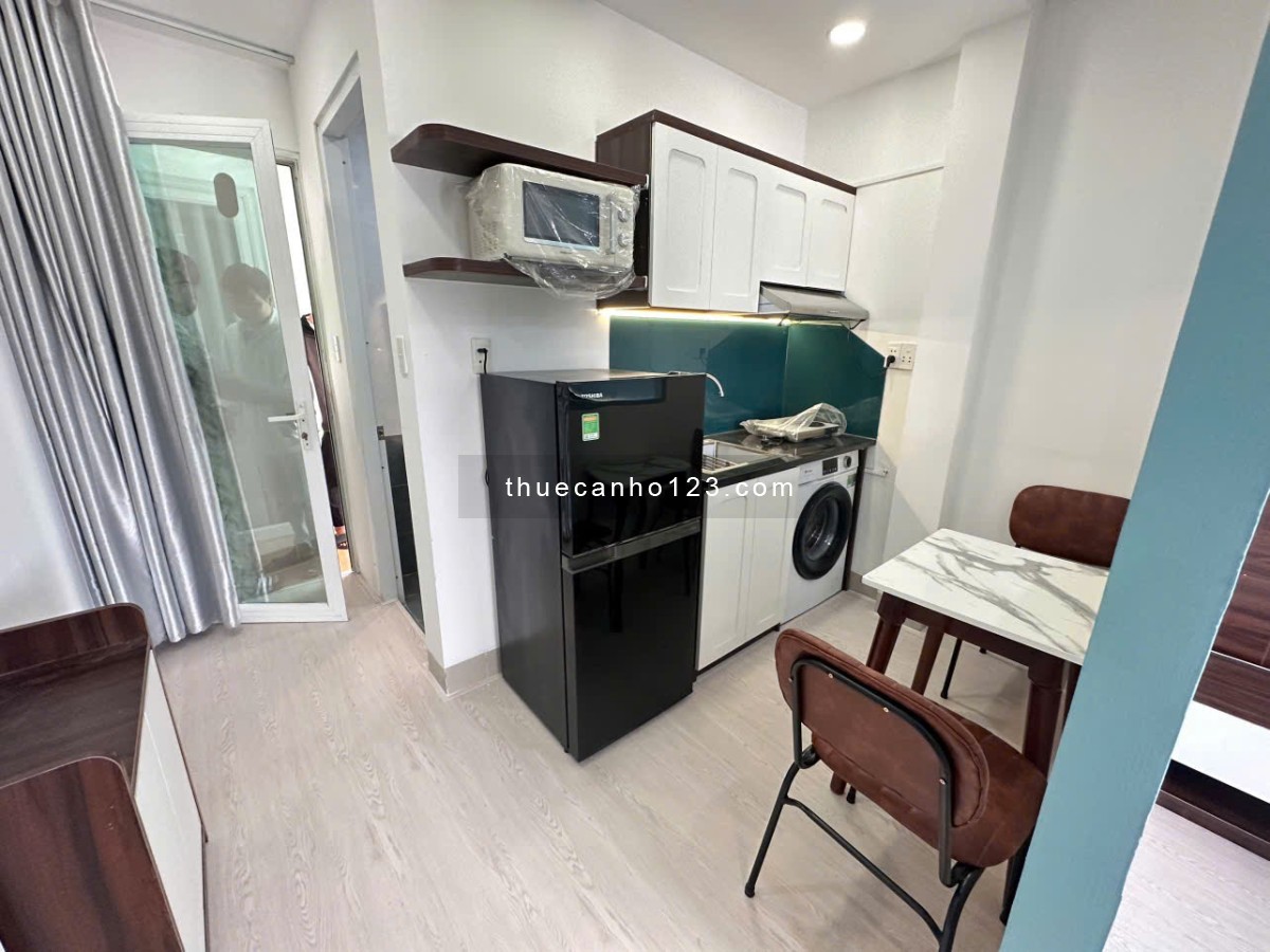 Căn hộ 1 phòng ngủ full nội thất, máy giặt riêng, cửa sổ rộng tại Bình Thạnh – gần Phan Đăng Lưu