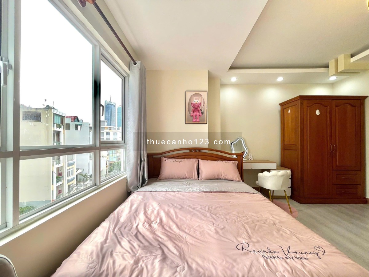 Cho thuê studio vách kính tách bếp full nội thất nhiều ánh sáng tự nhiên ngay Nguyễn Cửu Vân