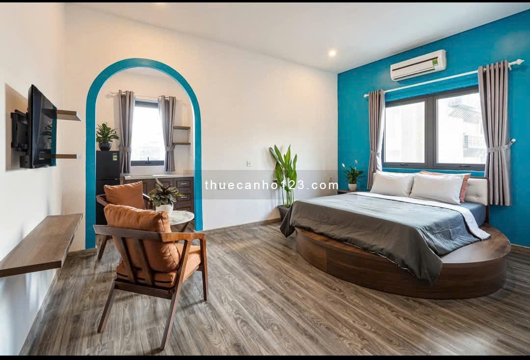 Căn hộ tách bếp, cửa sổ lớn, y hình, 45m2, Hồ Con Rùa, VX Dân Chủ, CV 23/9