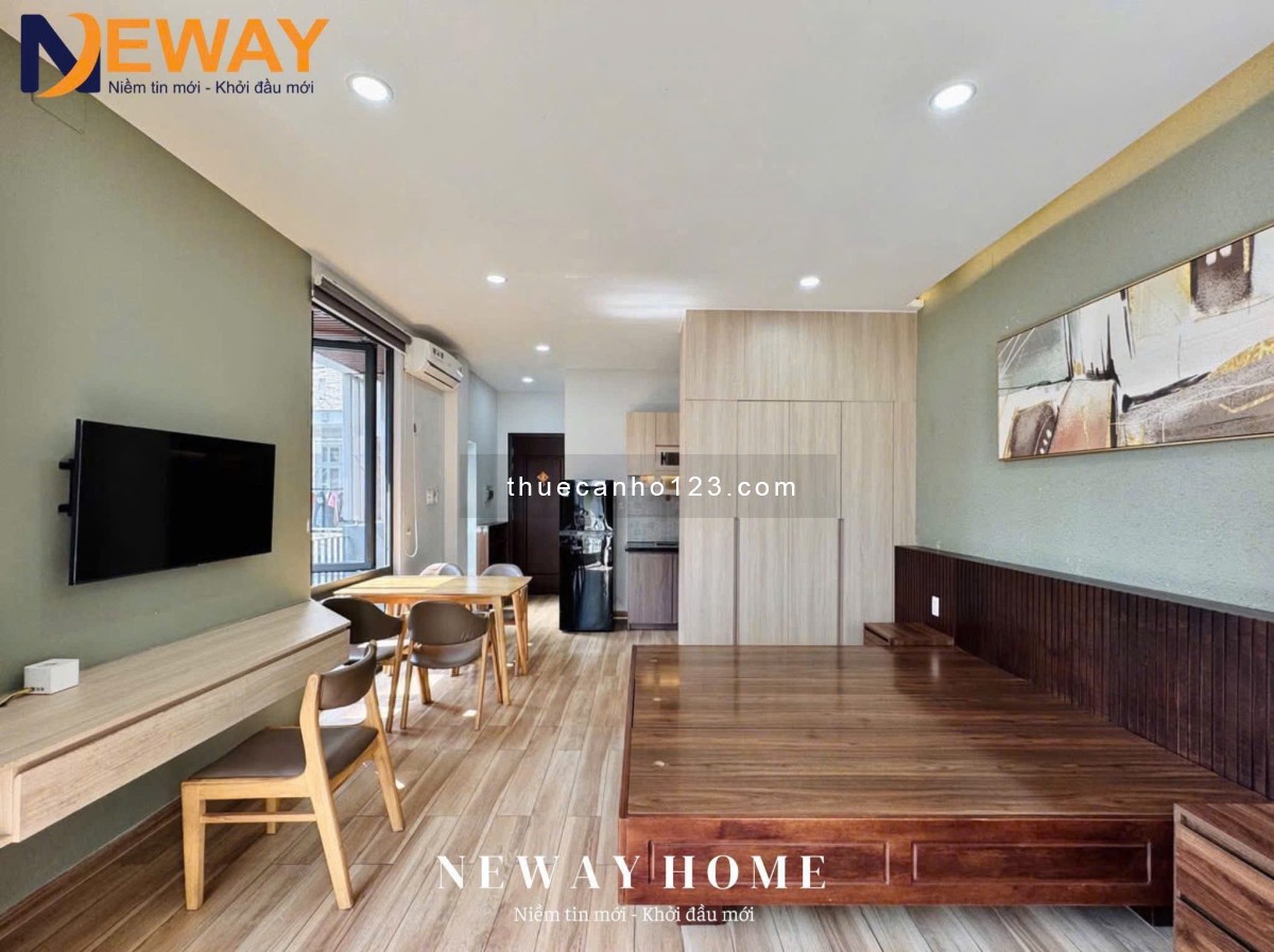 Cho thuê căn hộ mới khai trương ban công full nội thất mới ngay cầu Nguyễn Văn Cừ và cầu chữ Y