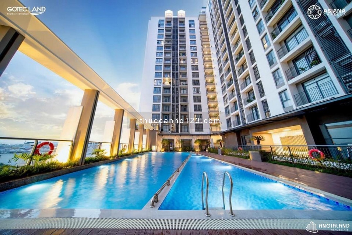 Cho thuê căn hộ Asiana Capella Quận 6, 67m2, 2pn, 2wc, Nội thất đầy đủ, dọn ở liền, giá 12tr/th TL