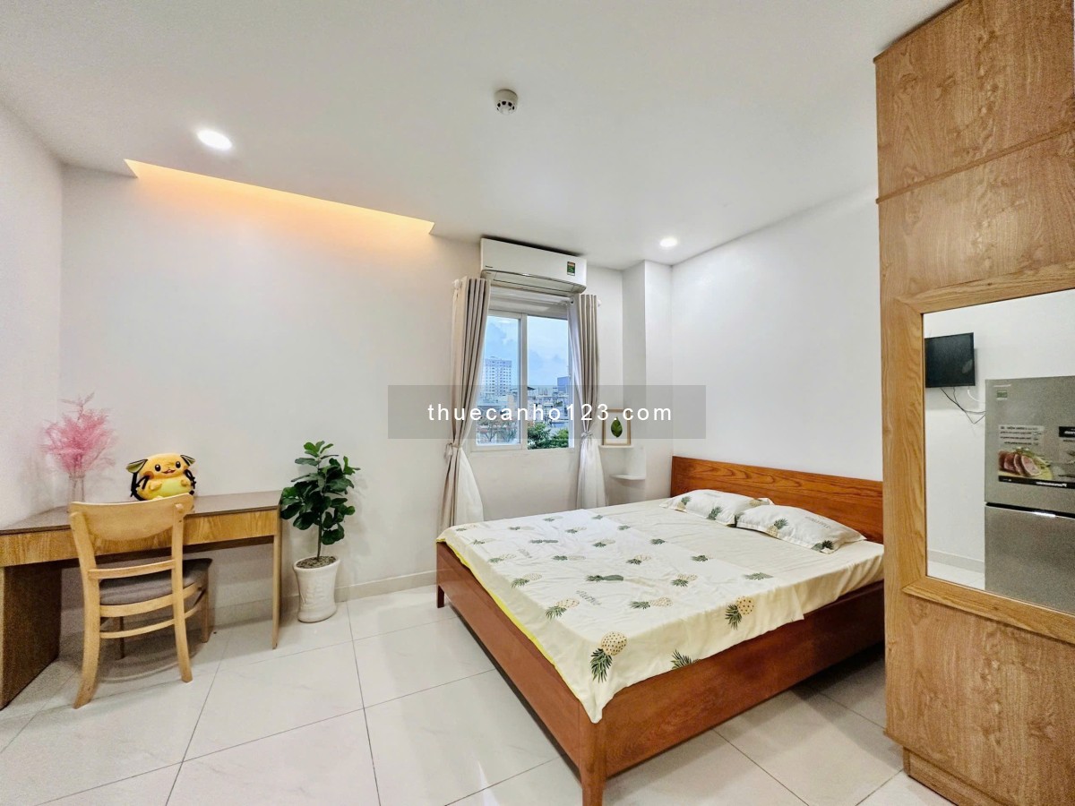 CHO THUÊ CĂN HỘ BÌNH THẠNH_STUDIO FULL NỘI THẤT_30M2_THANG MÁY_GIẶT RIÊNG_NGAY CẦU THỊ NGHÈ QUẬN 1