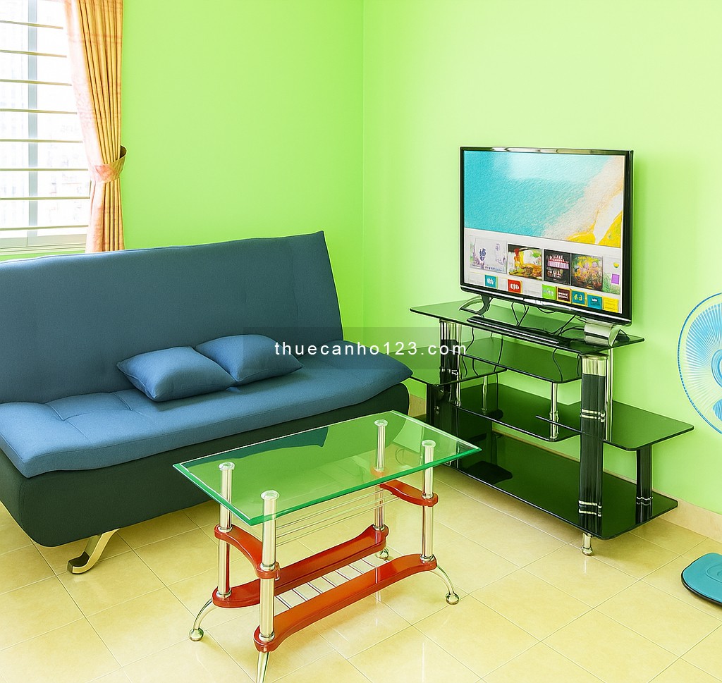 Cho thuê căn hộ chung cư 109 Nguyễn Biểu Q.5, DT 55m²,1 phòng ngủ, 1 toilet, đủ nội thất 9.5 triệu