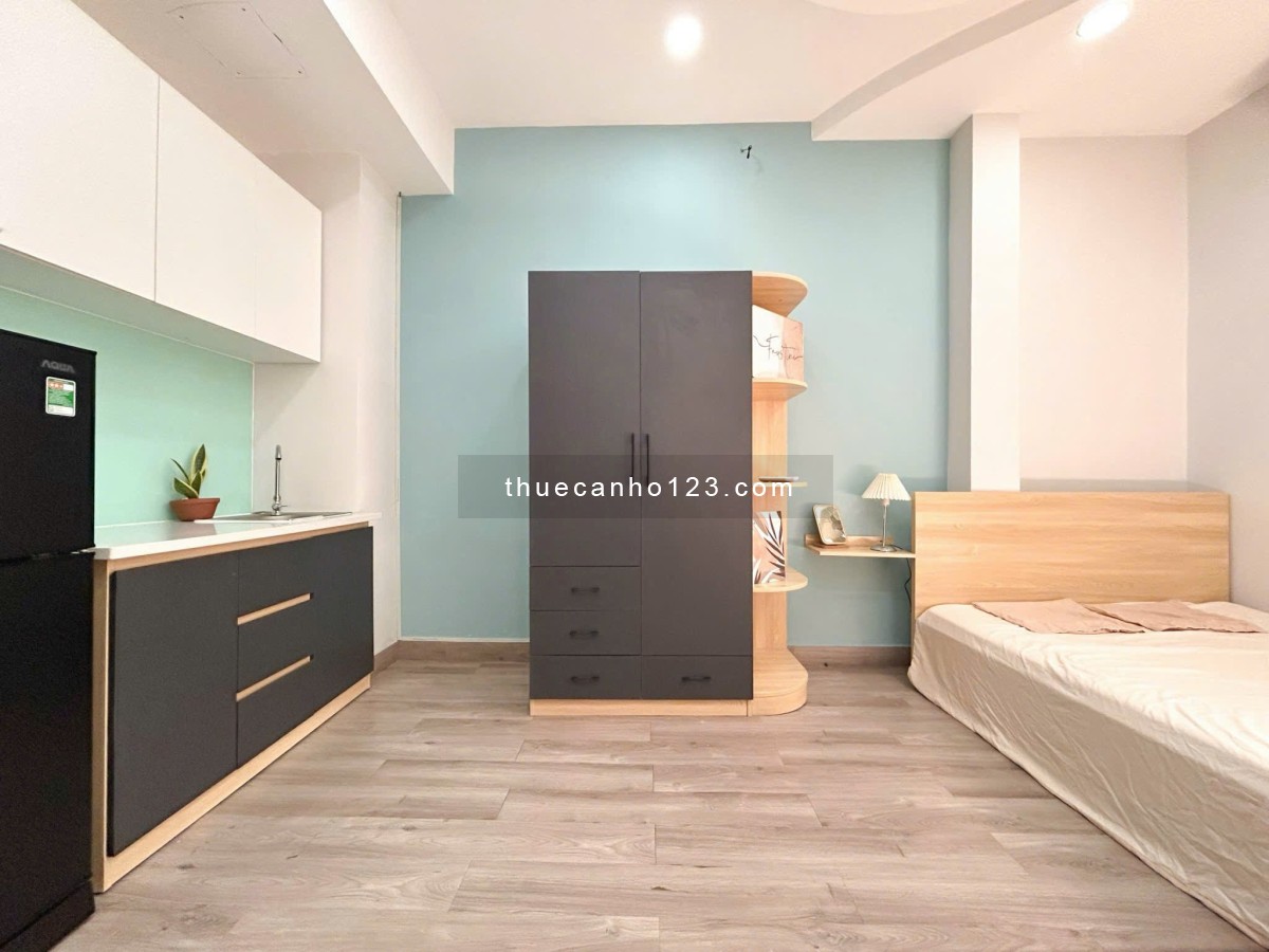 CHO THUÊ CĂN HỘ FULL NỘI THẤT CỬA SỔ QUẬN 1 gần công viên Lê Văn Tám, vòng xoay Điện Biên Phủ,