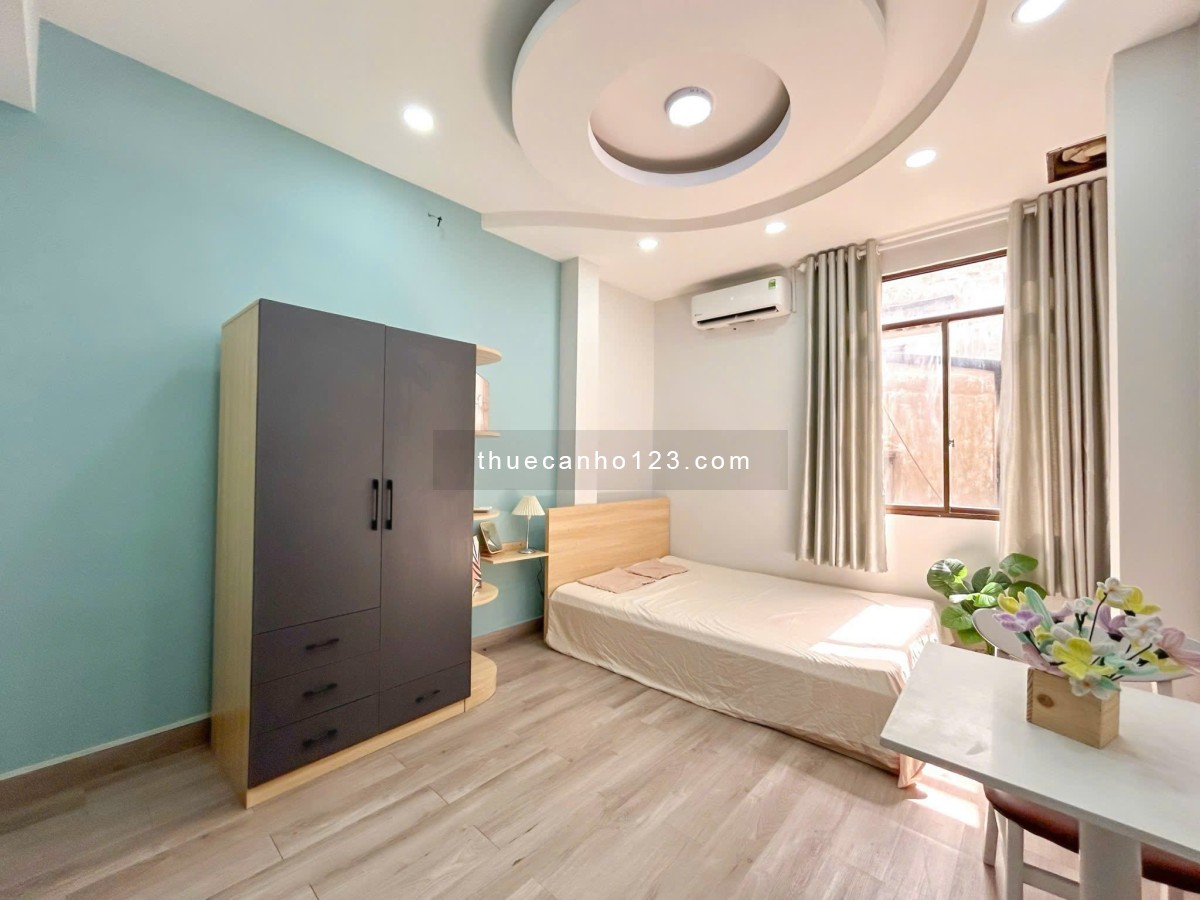 CHO THUÊ CĂN HỘ FULL NỘI THẤT CỬA SỔ QUẬN 1 gần công viên Lê Văn Tám, vòng xoay Điện Biên Phủ,