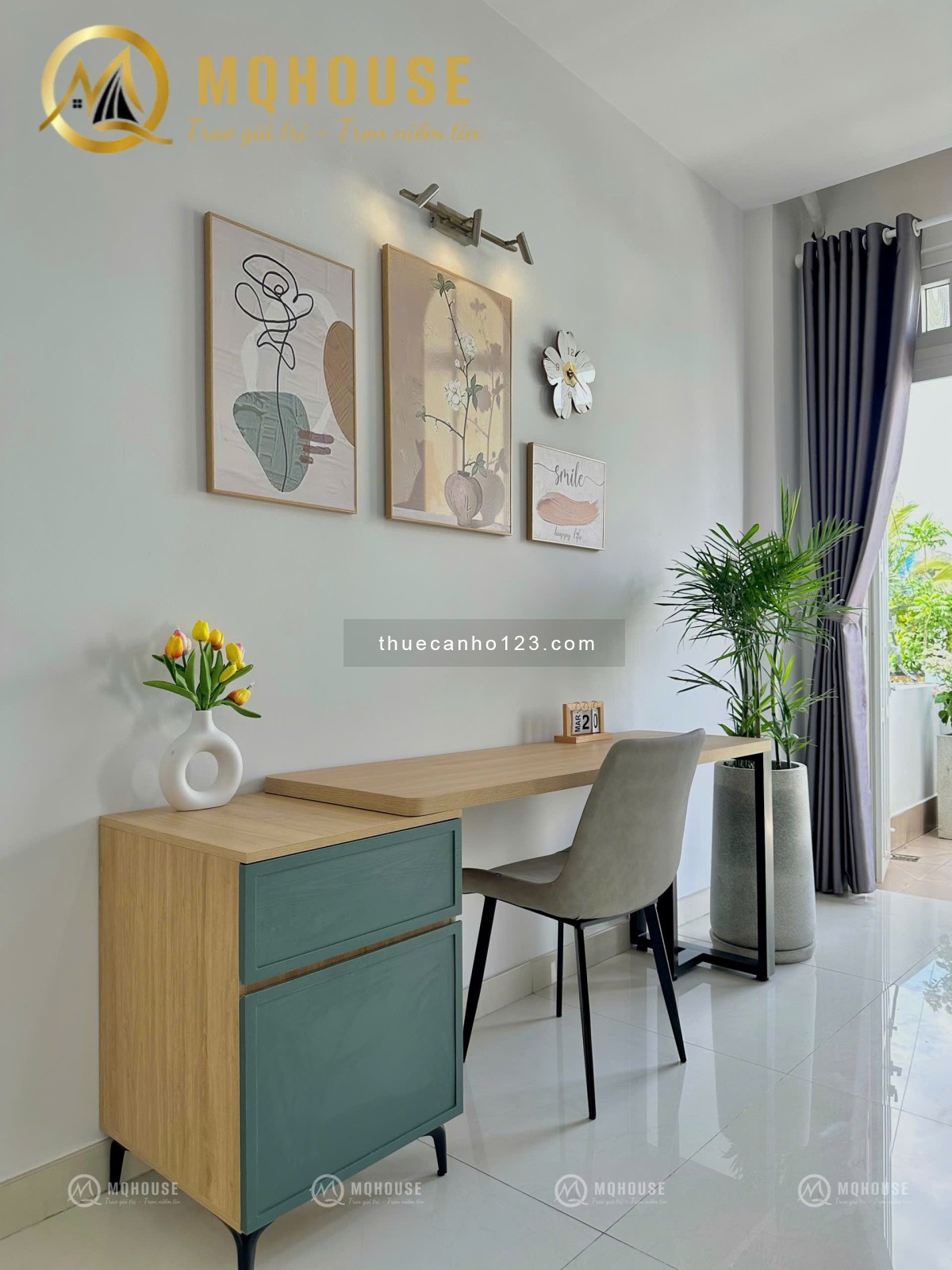 Cho thuê căn hộ studio ban công, nội thất đẹp gần Vincom Cộng Hòa, cầu vượt Hoàng Hoa Thám