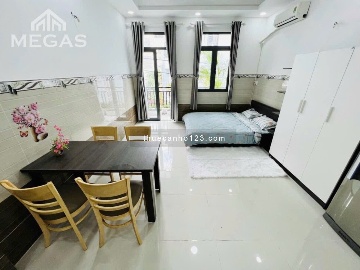 Cho thuê phòng studio full nội thất vừa xây, có ban công + cửa sổ cực thoáng, gần AEON Tân Phú
