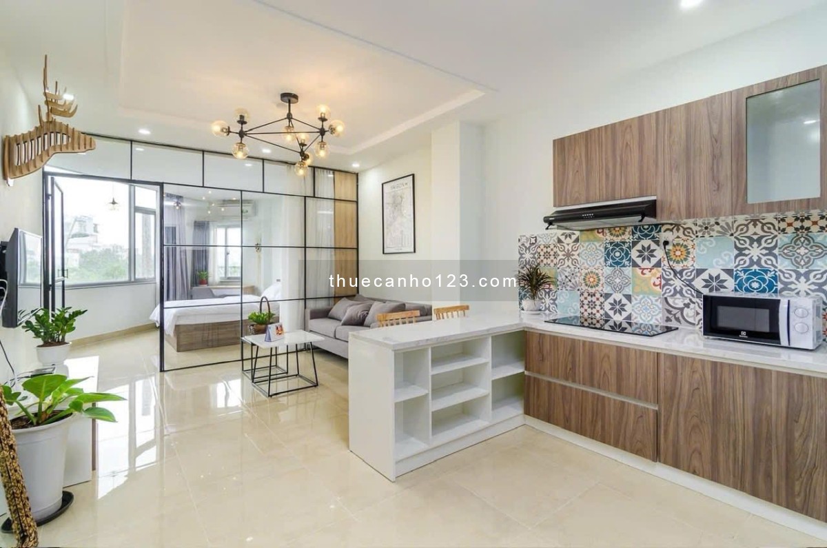 Cho thuê căn hộ 1PN – 1PK, view thoáng, full nội thất cao cấp, vào ở liền! Khu sân bay – K300 – Etow