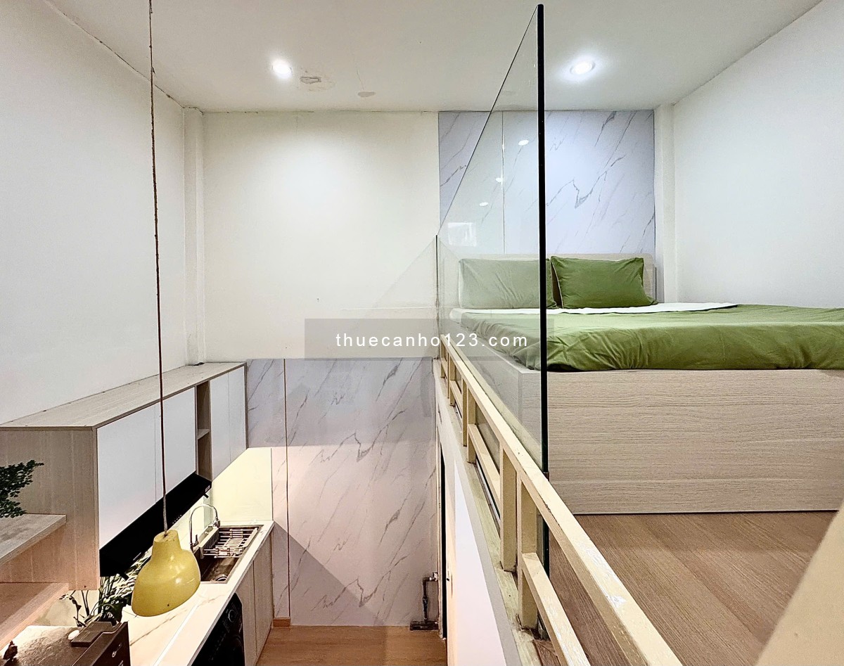 Căn hộ dạng Duplex cao 1,8m tách bếp, full nội thất, máy giặt riêng, sofa, gần Landmark, Ngô Tất Tố