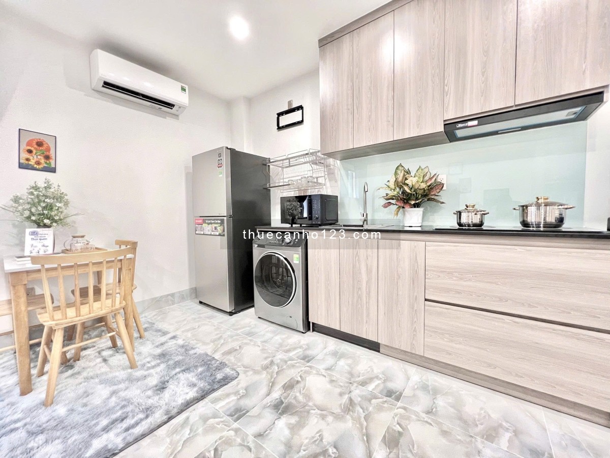 Căn hộ 1PN decor siêu thơ, cửa sổ thoáng, full nội thất, máy giặt riêng, bếp hút mùi, gần Q1,3,GV