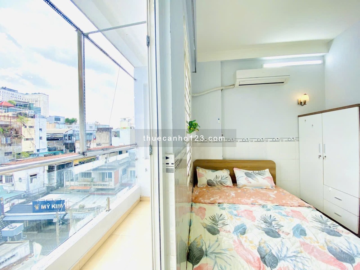 Studio ban công lớn Q1 - gần chợ Tân Định, công viên Lê Văn Tám, vòng xoay Điện Biên Phủ,....