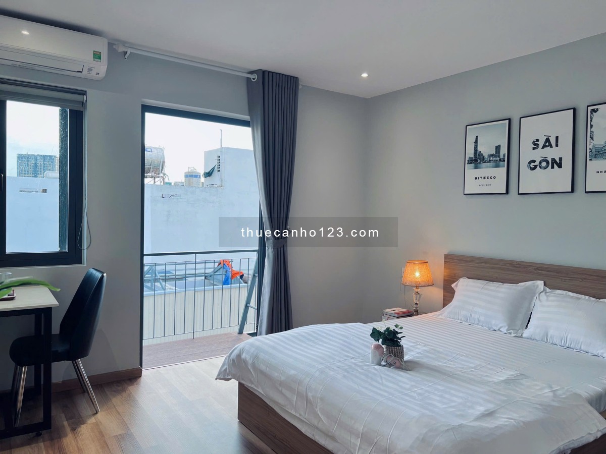 Căn hộ 1PN cao cấp, ban công siêu thoáng, full nội thất mới 100%, gần các trục đường Q3,BT