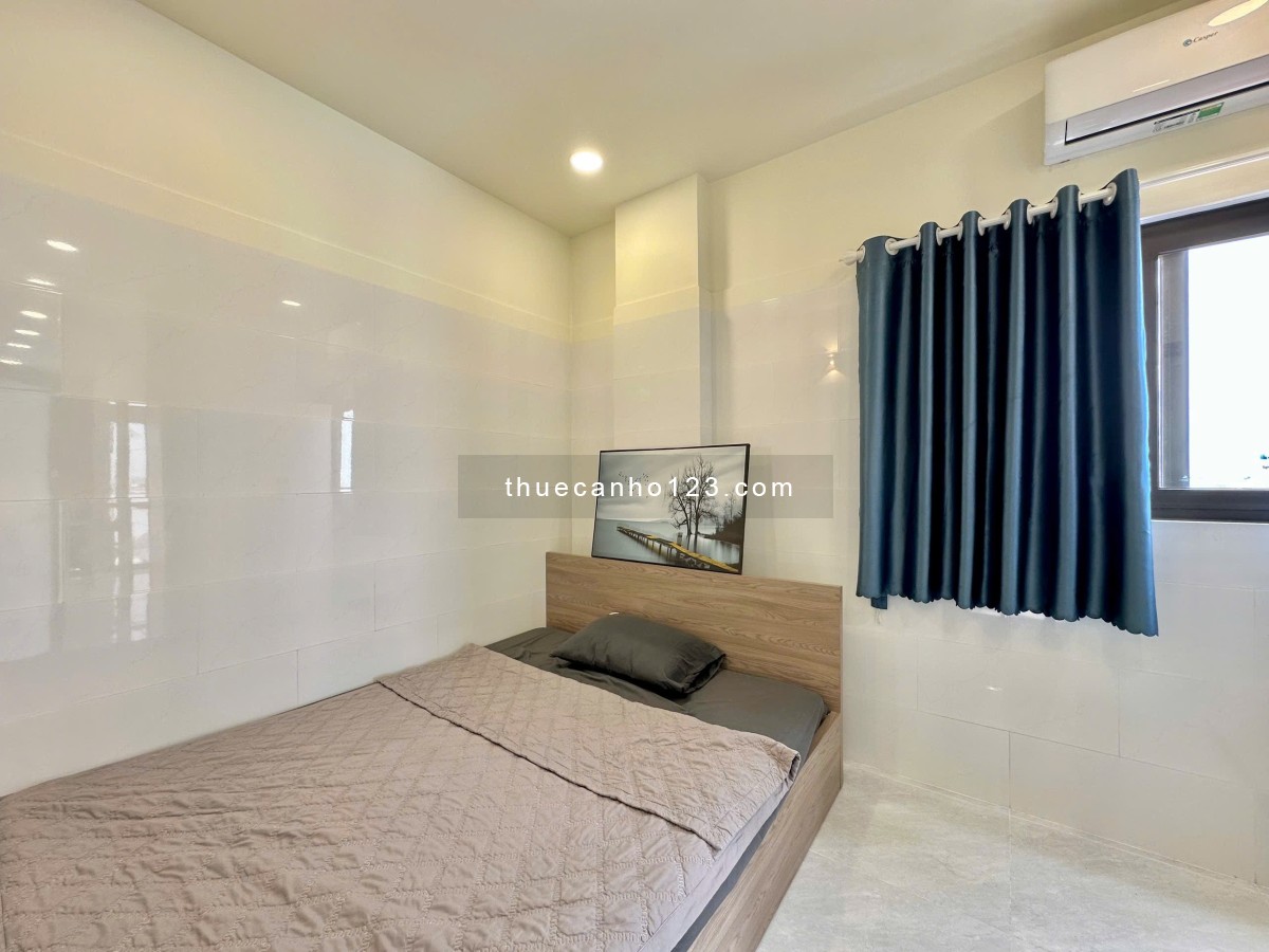 Căn hộ 1Pn tách bếp ban công thoáng mát, full nội thất, gần khu ăn uống, gym, thuận tiện đi GV,Q3,PN