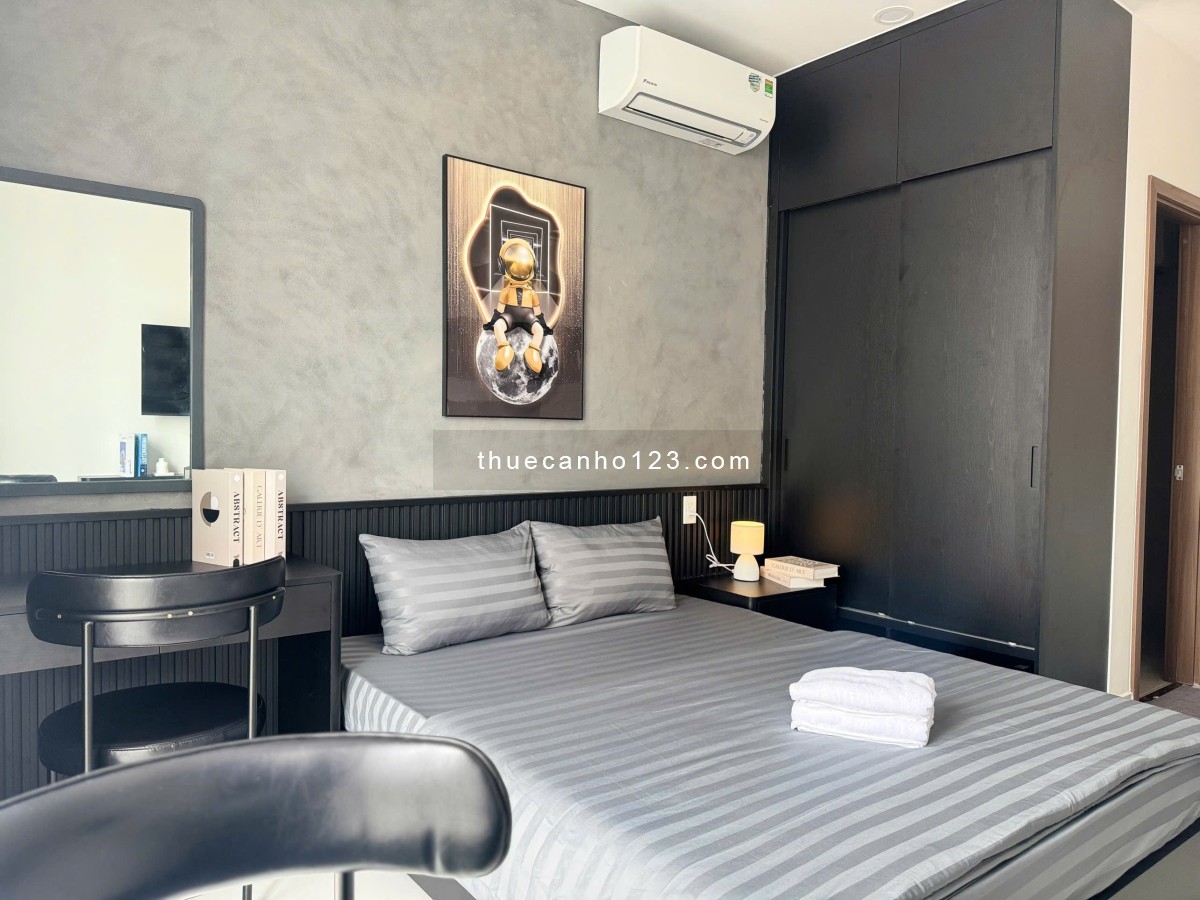 Cho thuê studio có ban công, máy giặt riêng, máy lạnh riêng – Tone xám – Nơ Trang Long, Bình Thạnh