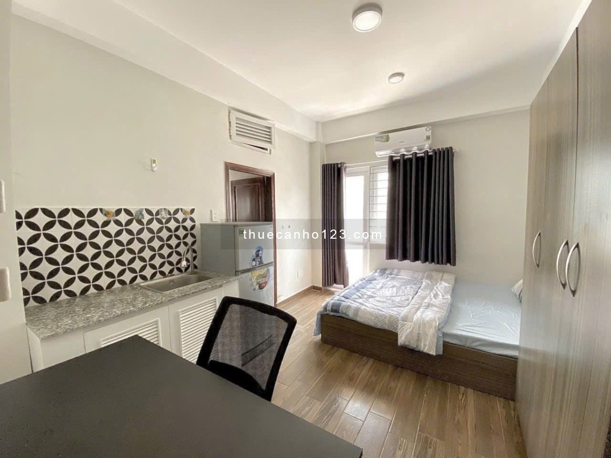 Cho thuê căn hộ Studio Ban công Q4 gần ĐH Luật, ĐH Nguyễn Tất Thành, cầu Kênh Tẻ