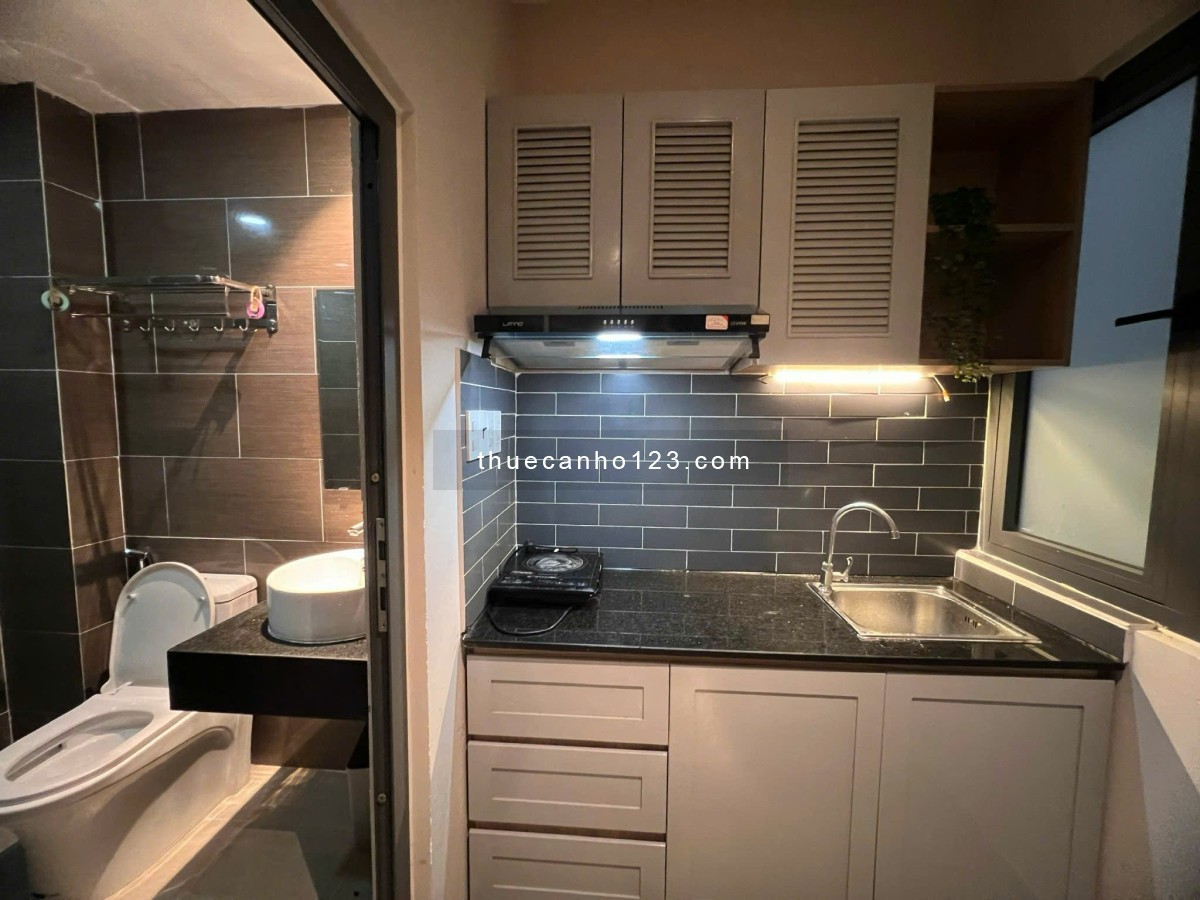 Cho thuê Studio 35m2 full nội thất cửa sổ thoáng mát tại Nơ Trang Long Bình Thạnh gần Phạm Văn Đồng