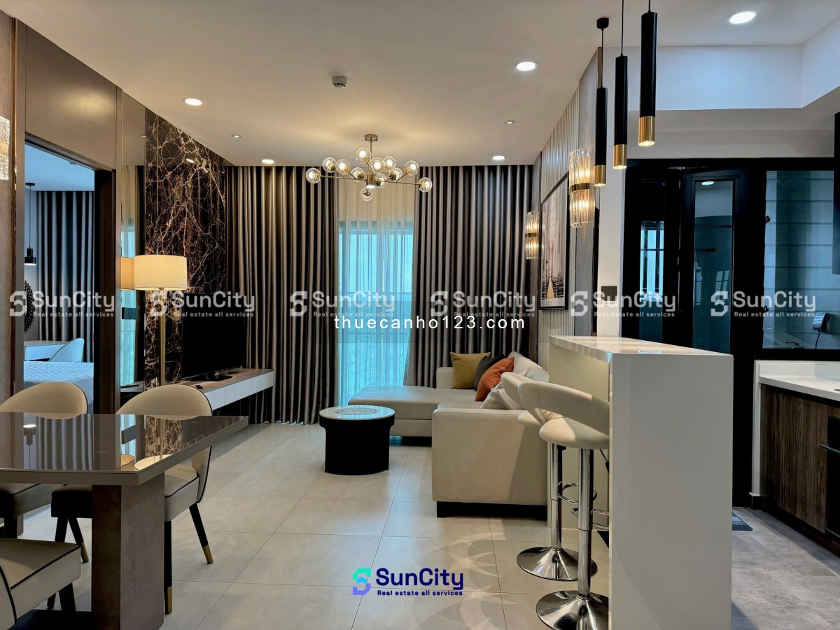 Thuê Delasol Tôn Thất Thuyết Q4 2PN 2WC full nội thất cao cấp view sông Bitexco gần Q1 Q2 Q7