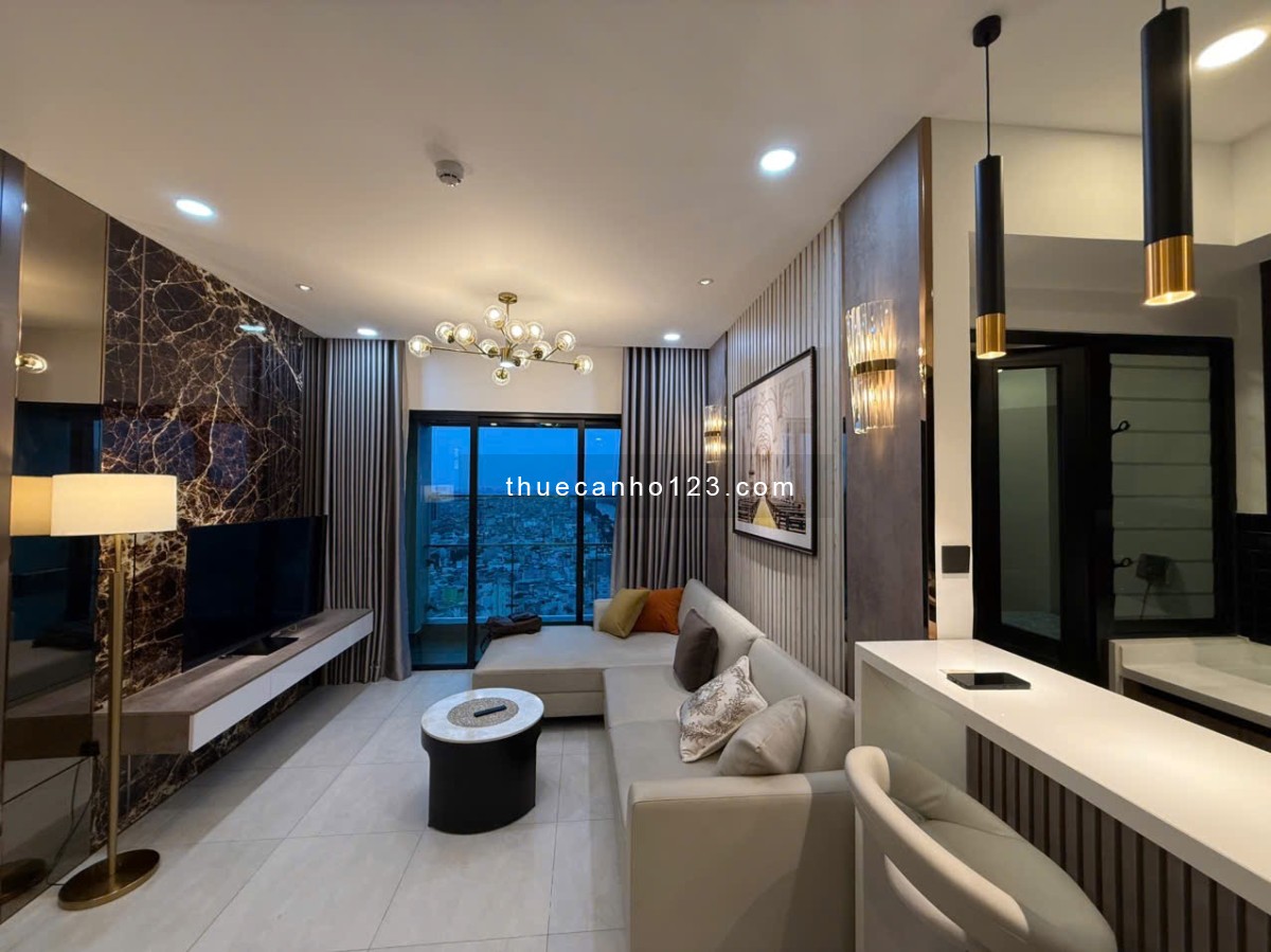 Thuê Delasol Tôn Thất Thuyết Q4 2PN 2WC full nội thất cao cấp view sông Bitexco gần Q1 Q2 Q7