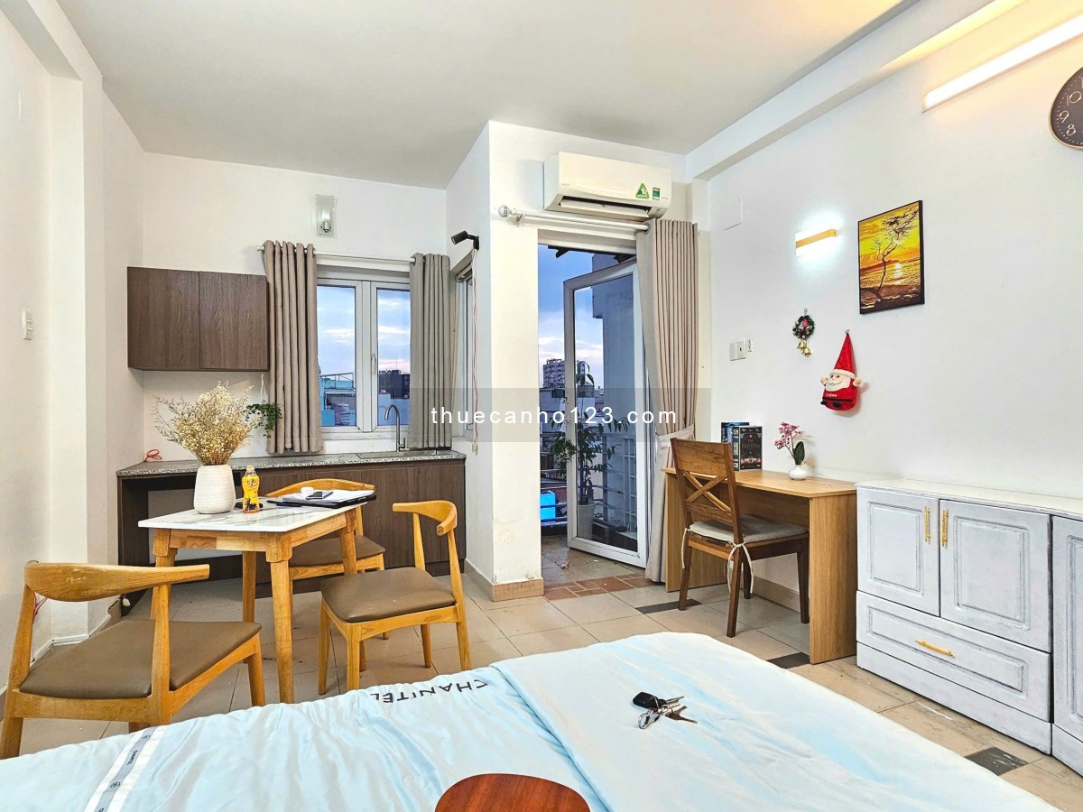 Cho thuê Studio 30m2 full nội thất ban công thoáng tại Nơ Trang Long Bình Thạnh gần svđ Gia Định