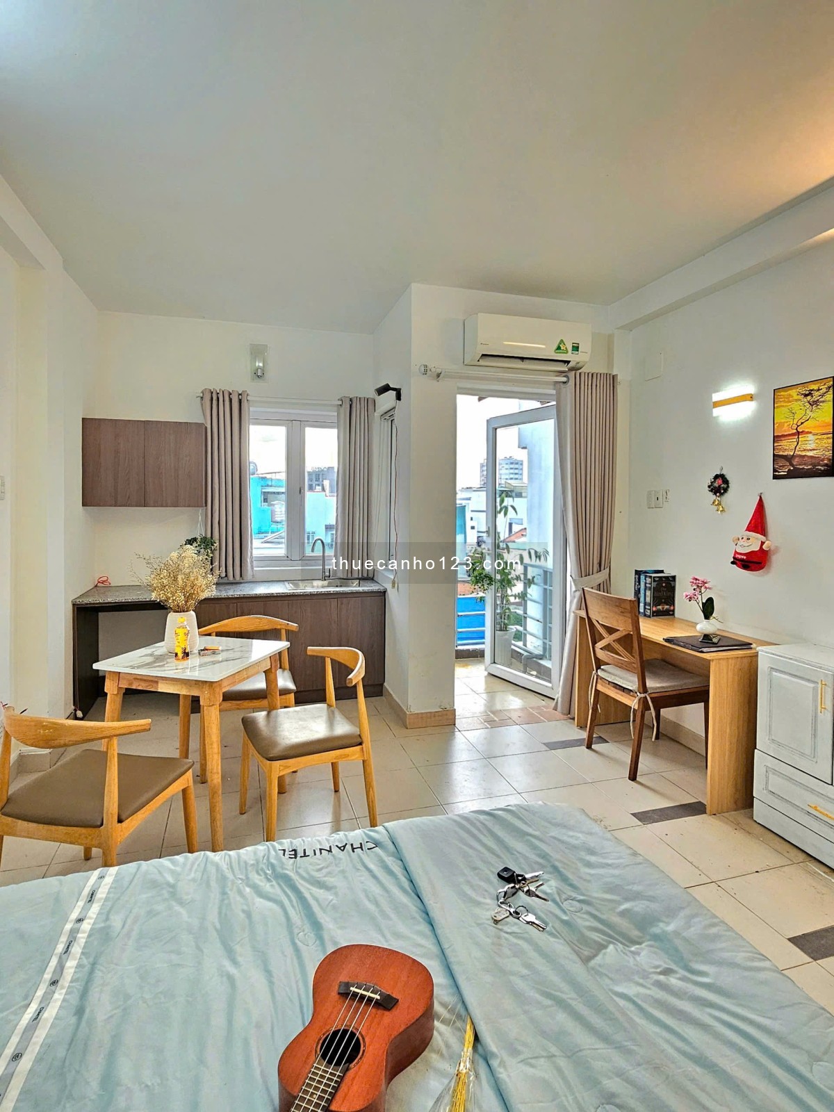 Cho thuê Studio 30m2 full nội thất ban công thoáng tại Nơ Trang Long Bình Thạnh gần svđ Gia Định