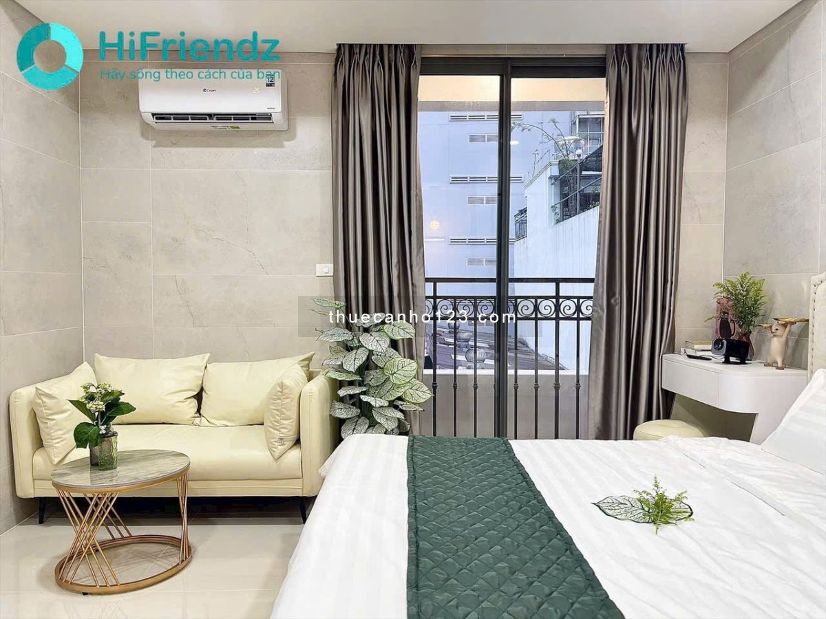 Cho thuê căn hộ Bình Thạnh, 1PN full nội thất, 35m², ban công, thang máy, giặt riêng, tiện đi metro