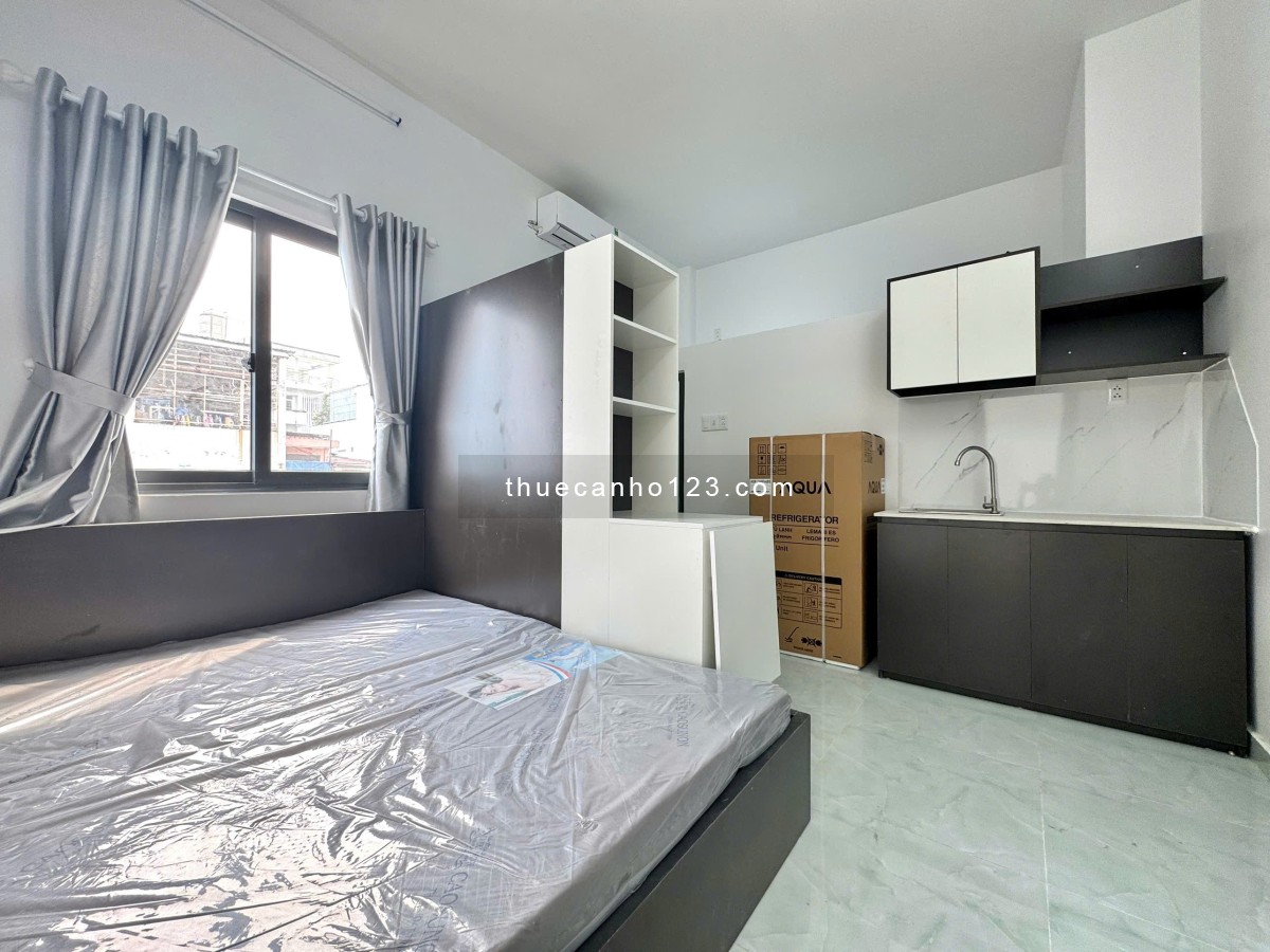 Cho thuê studio ban công thoáng Q8, phòng thoáng, nội thất như hình