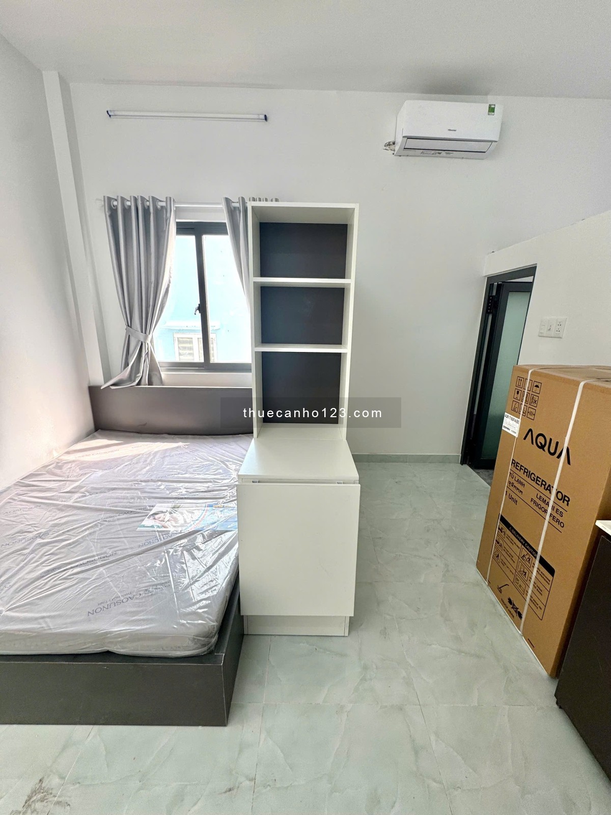 Cho thuê studio ban công thoáng Q8, phòng thoáng, nội thất như hình