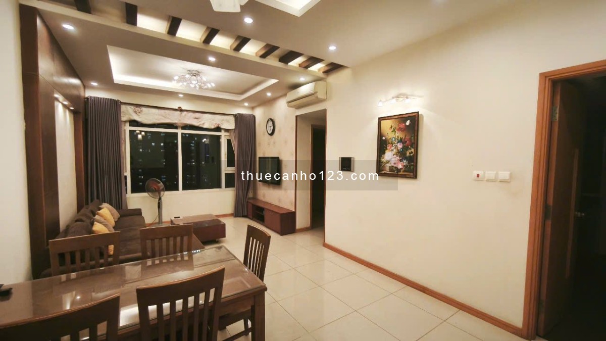 Cho thuê căn hộ Saigon Pearl 84m², 2PN 2WC, tầng cao view sông đẹp