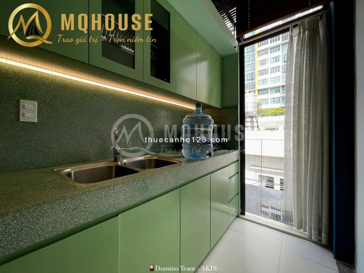 Căn hộ 2 phòng ngủ tách bếp full nội thất cửa sổ trời ban công 45m² gần Nhà Hát Thành Phố