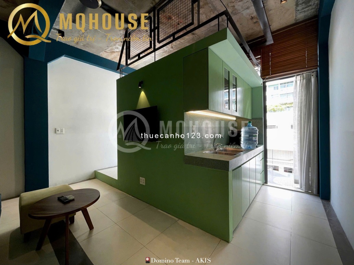 Căn hộ 2 phòng ngủ tách bếp full nội thất cửa sổ trời ban công 45m² gần Nhà Hát Thành Phố