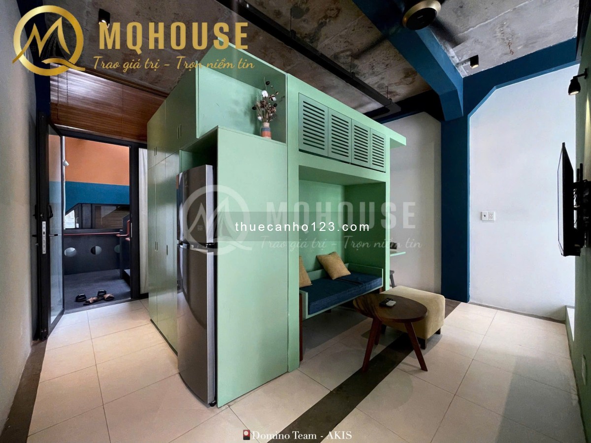 Căn hộ 2 phòng ngủ tách bếp full nội thất cửa sổ trời ban công 45m² gần Nhà Hát Thành Phố