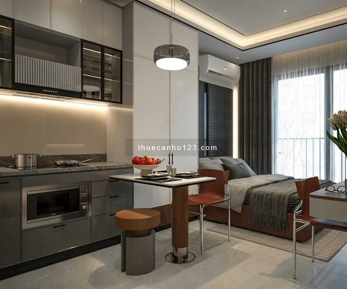 Căn hộ 2 phòng ngủ tách bếp full nội thất cửa sổ trời ban công 45m² gần Nhà Hát Thành Phố