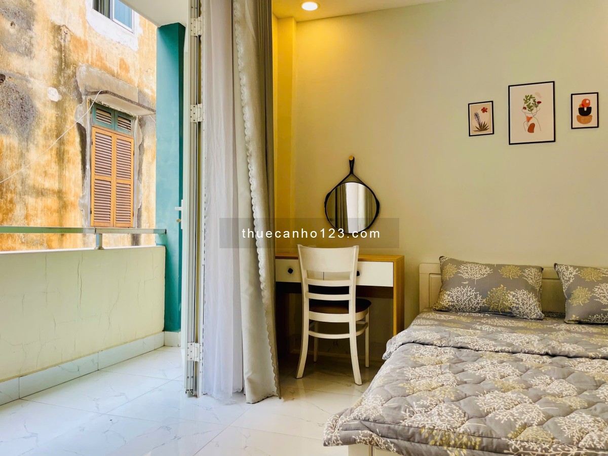 Cho thuê studio ban công lớn Q1, gần chợ Bến Thành, Bitexco, ngã sáu Phù Đổng, công viên 23/9,....
