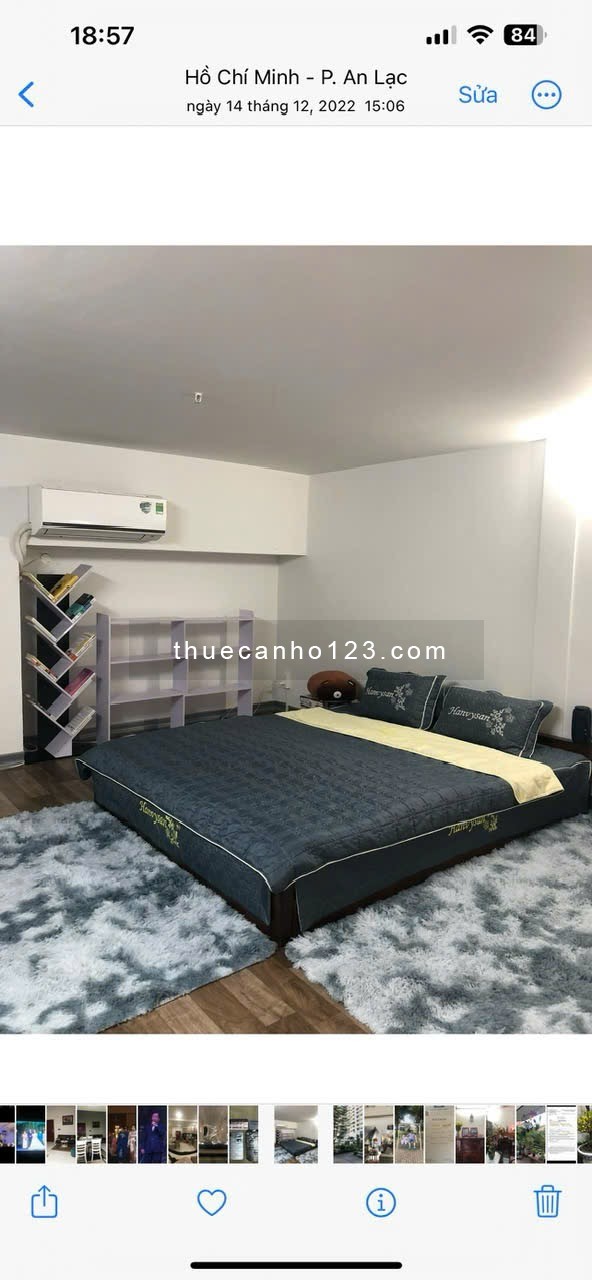 Cho thuê căn hộ Lê thành khu B dạng Officetel – An dương vương Bình Tân DT 30m2