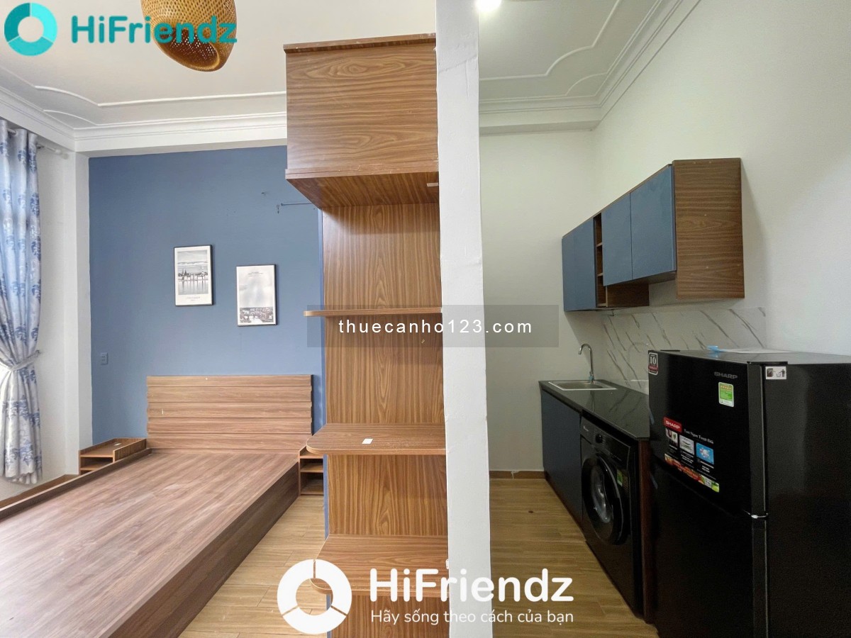 Cho thuê căn hộ Studio Ban công, Máy giặt riêng Q4 gần ĐH Luật, ĐH Nguyễn Tất Thành, Cầu Ông Lãnh