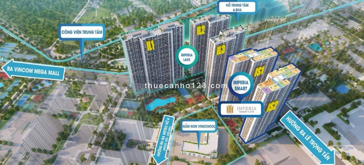 Cho thuê căn hộ 2PN+ 72m2 tóa TC3 Canopy view bể bơi , tầng trung đẹp giá 12.5 tr LH: 0914333842