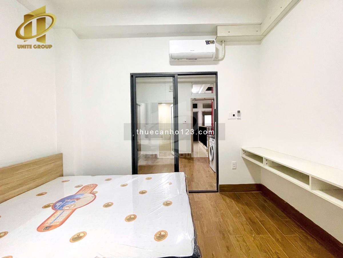 Cho thuê căn hộ 1PN ban công, máy giặt riêng Q4 gần ĐH Luật, ĐH Nguyễn Tất Thành, cầu Kênh Tẻ