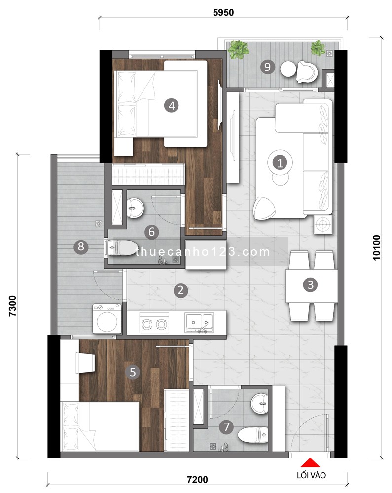 Opal Skyline cho thuê studio: 3tr8; 1PN 4,5tr; 2PN 5tr và 3PN 6tr, nhà trống ở ngay