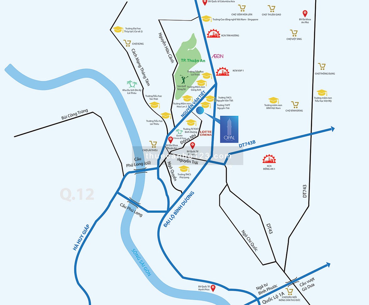 Opal Skyline cho thuê studio: 3tr8; 1PN 4,5tr; 2PN 5tr và 3PN 6tr, nhà trống ở ngay